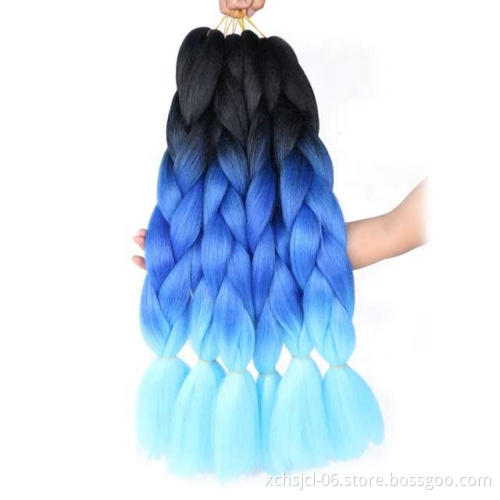 Jumbo Braiding Hair Extensions Braiding Hair 24 Inch Ombre Multiple Tone Colored Synthetic Hair for Women